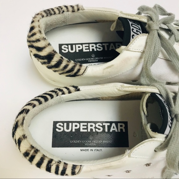 GOLDEN GOOSE Zebra Glitter Superstar Sneakers 40 - Picture 10 of 15